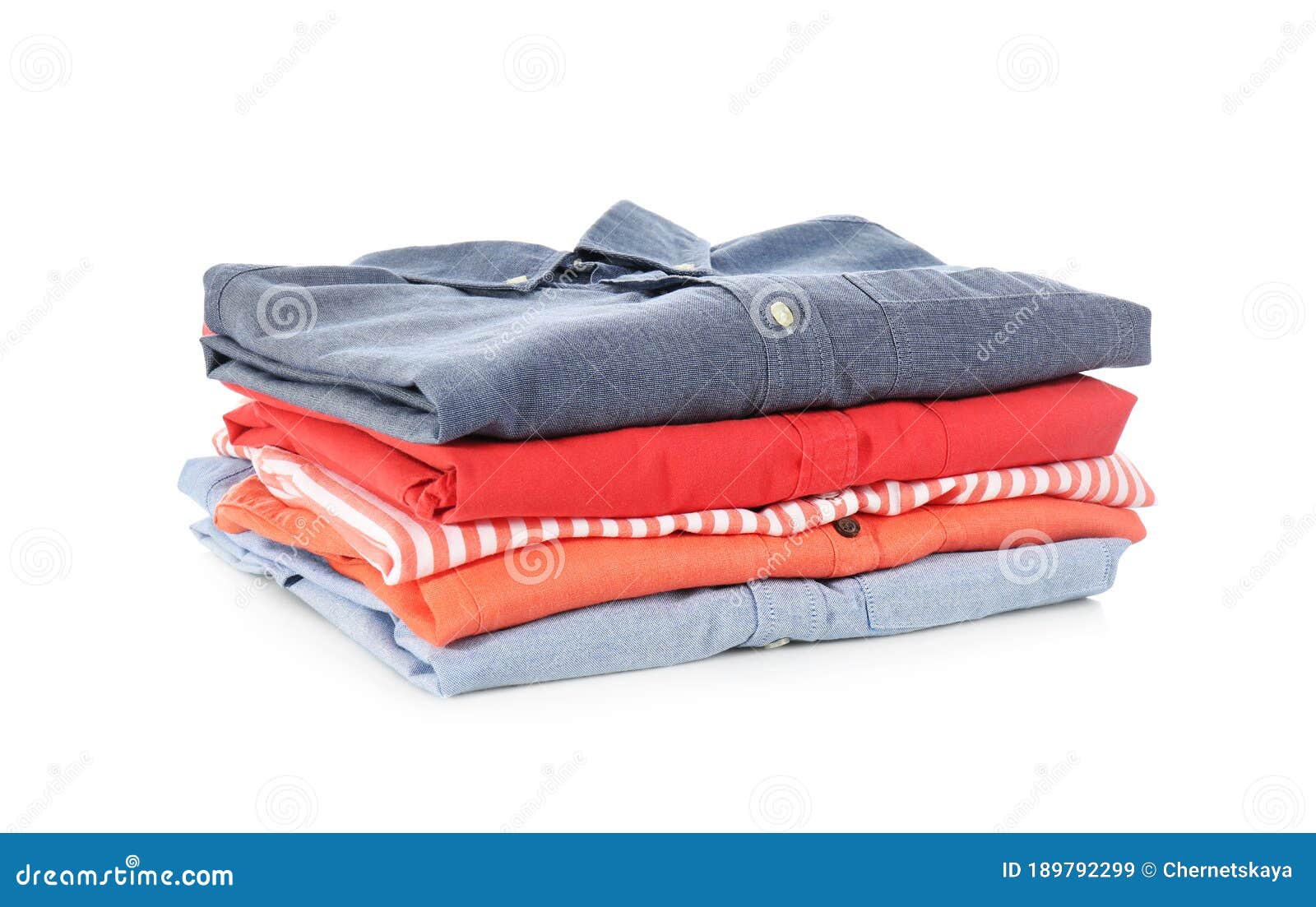 Stack of Folded Clothes Isolated Stock Image - Image of background ...