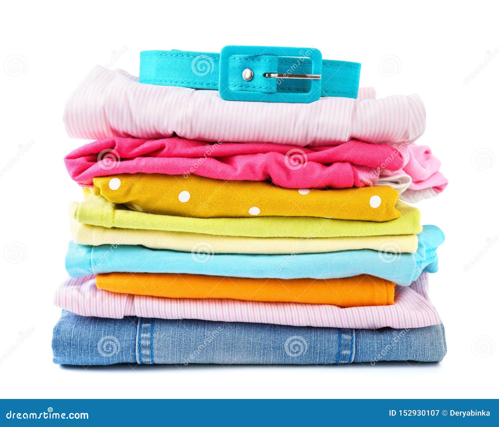 Stack of Folded Colorful Clothes for Children and Teens Stock Image ...