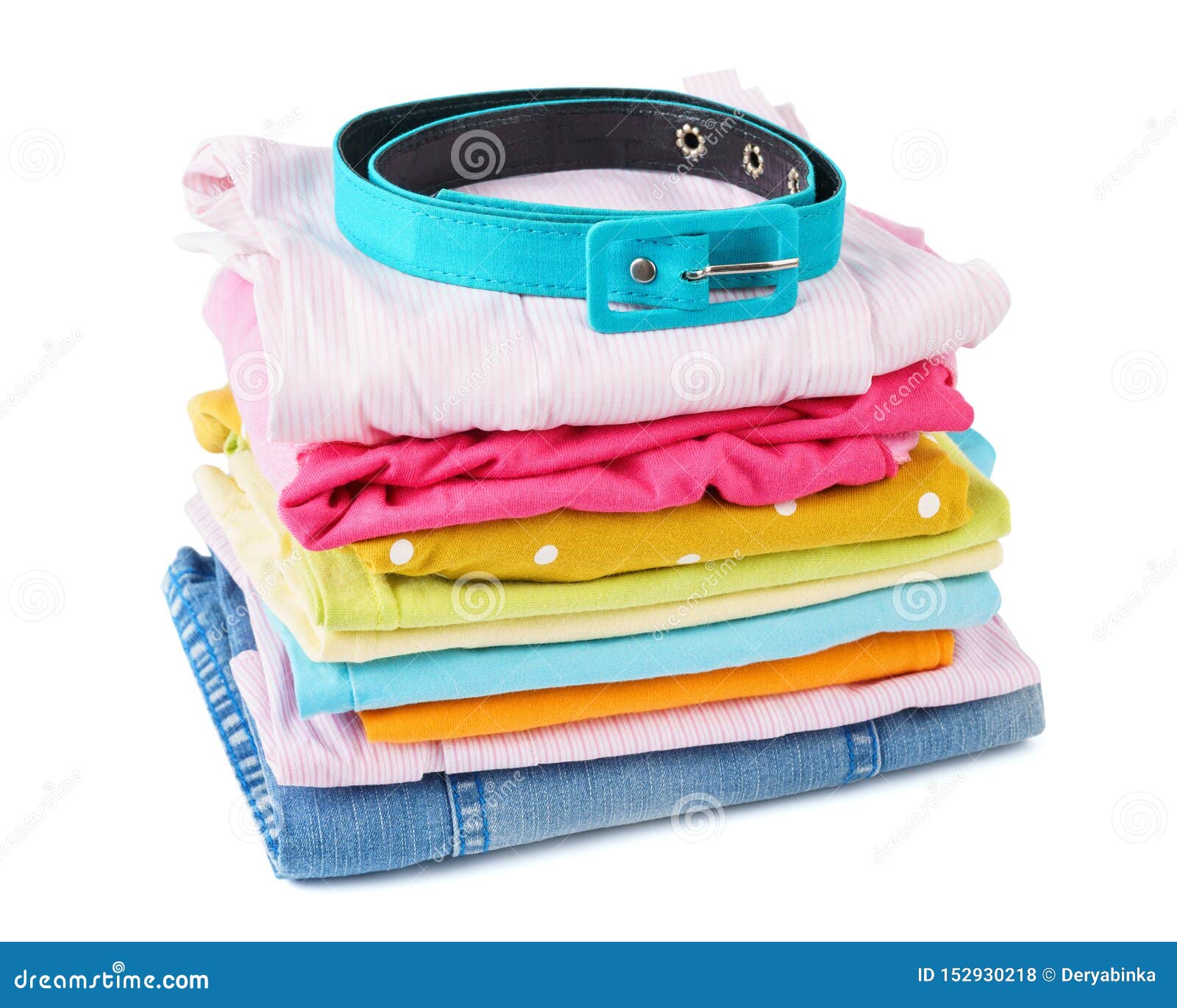 Stack of Folded Colorful Clothes for Children and Teens Stock Photo ...