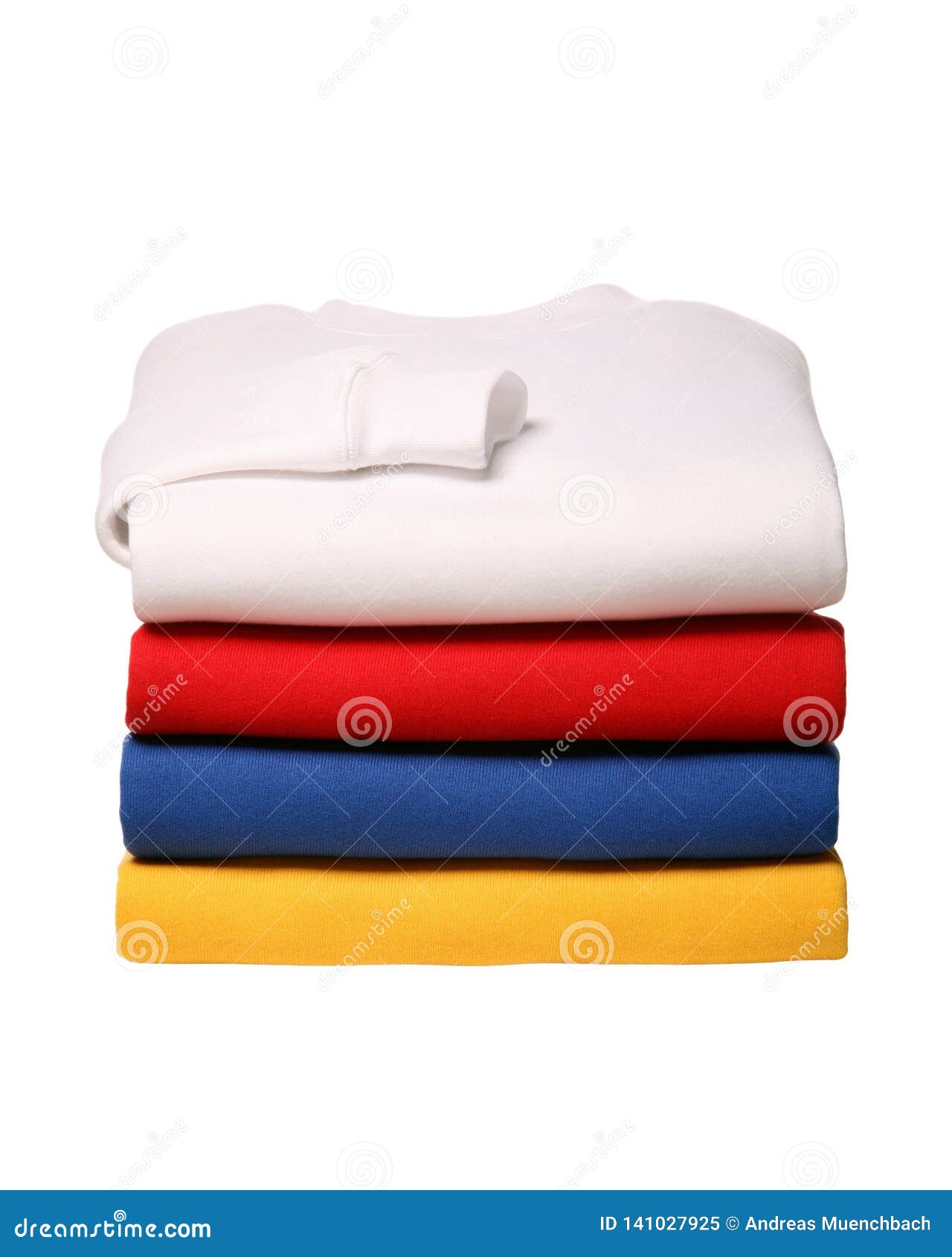 Stack of Folded Sweat Shirts Isolated on White Background Stock Image ...