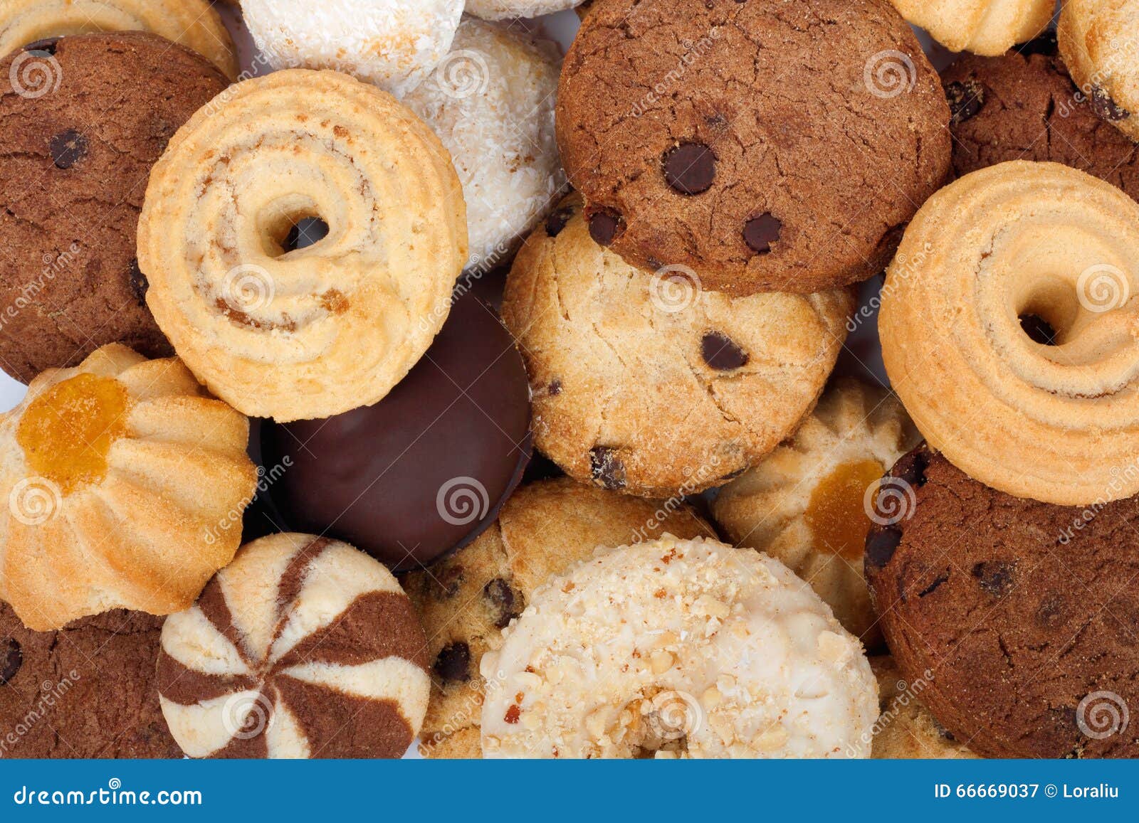 Stack of Fresh Cookies with Chocolate and Coconut Flakes Stock Image