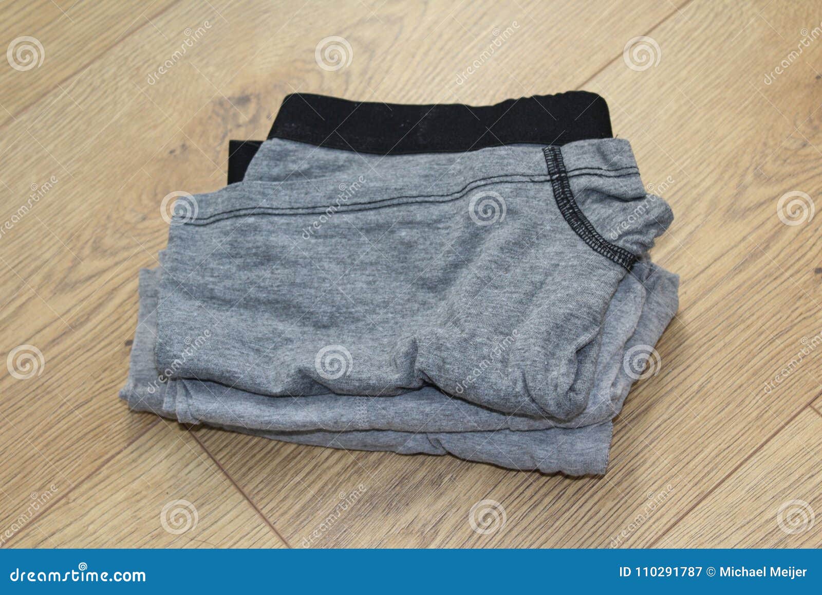 Stack of Gray Male Underwear on Wooden Background Stock Image - Image ...