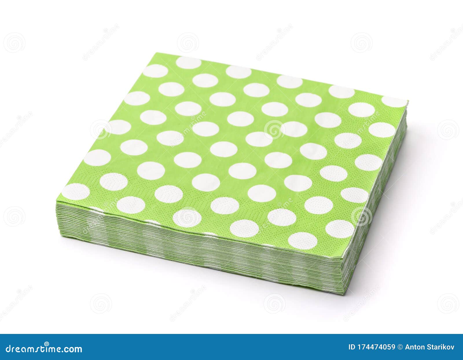 Stack of Green Dotted Paper Napkins Stock Image Image of paper