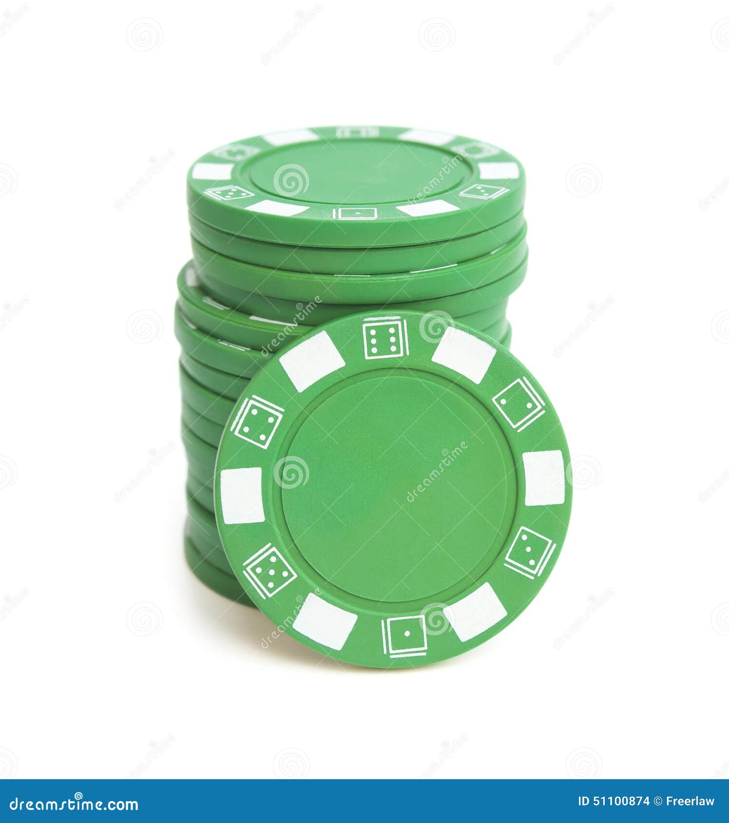 Stack of green poker chips stock photo. Image of gambler 51100874