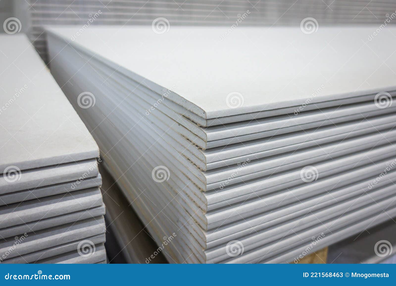 Stack of Gypsum Boards is Being Prepared for Construction Stock Image