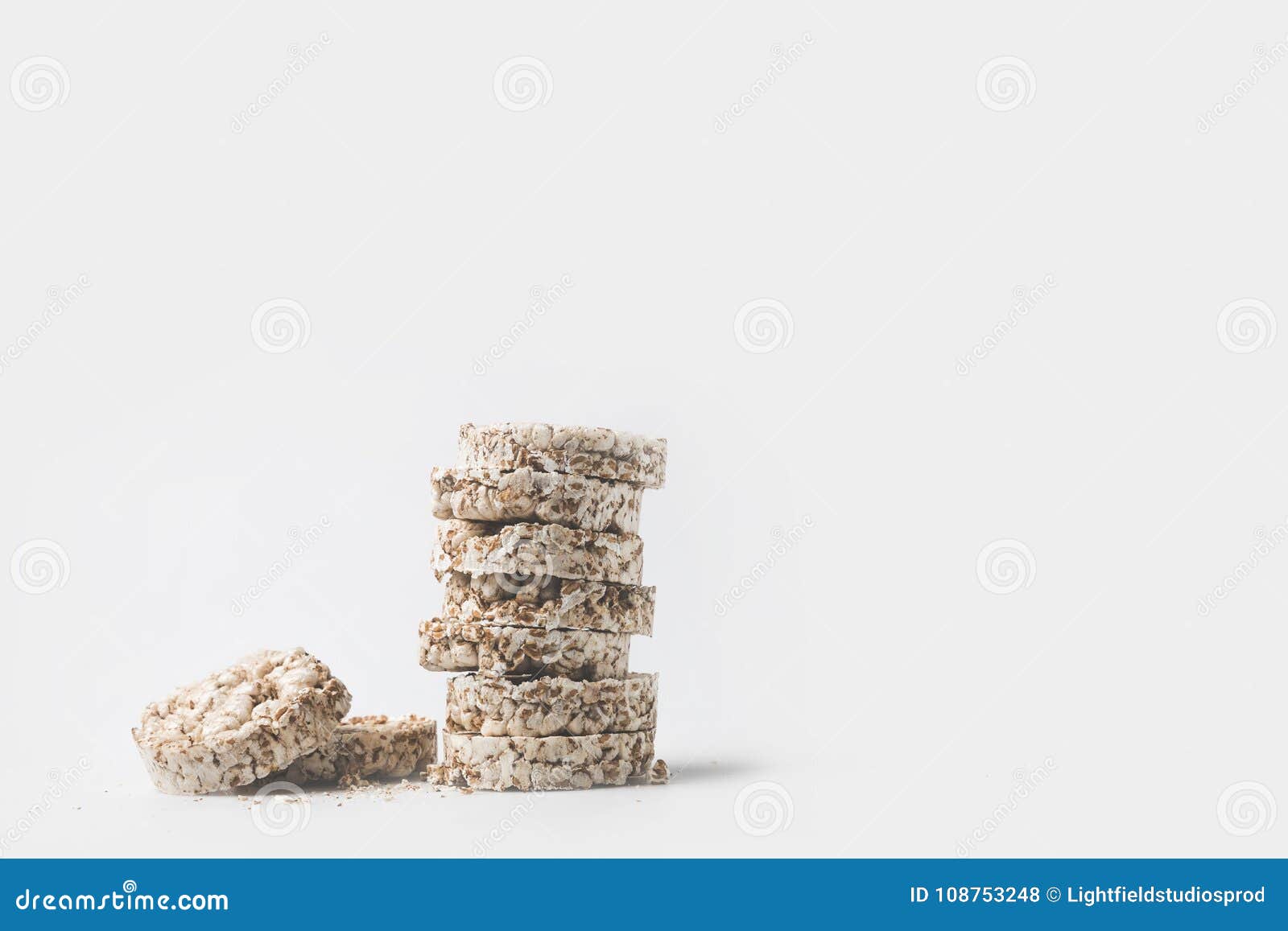 Stack of Healthy Rice Cakes Stock Photo Image of bread, isolated