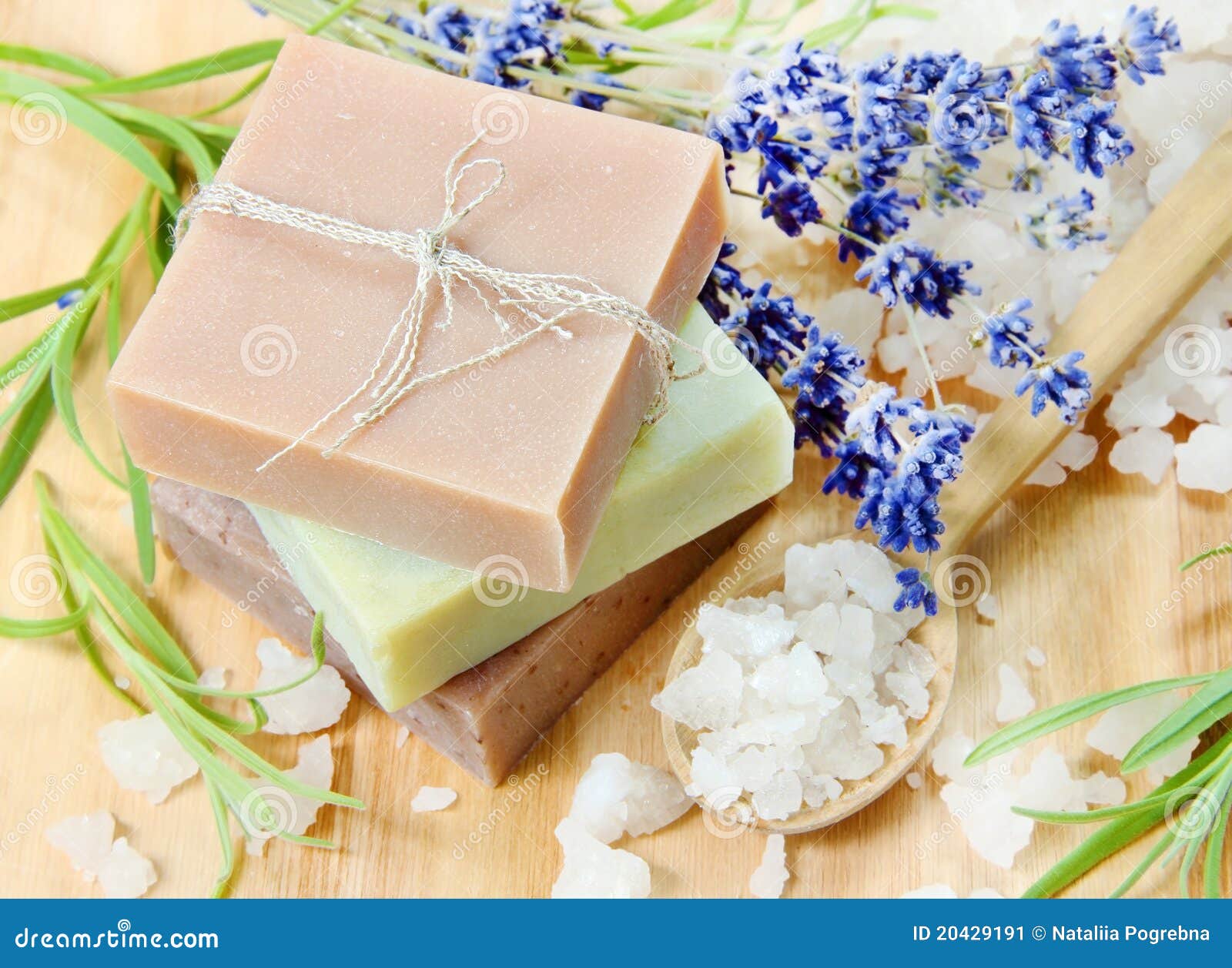 Stack of Herbal Homemade Soap with Lavender Stock Image Image of