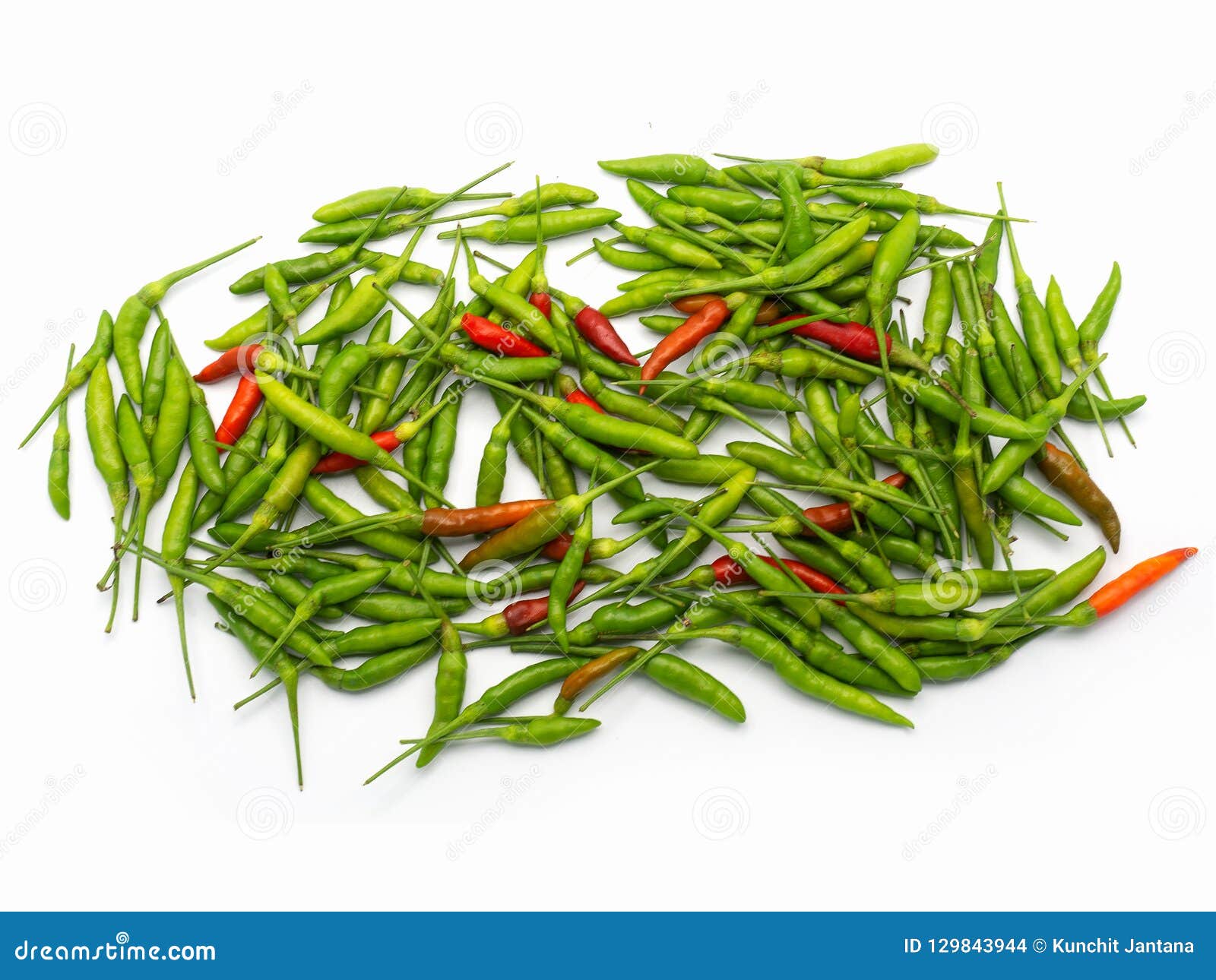 Stack of Hot Chili Pepper or Small Chili Padi. Stock Photo Image of