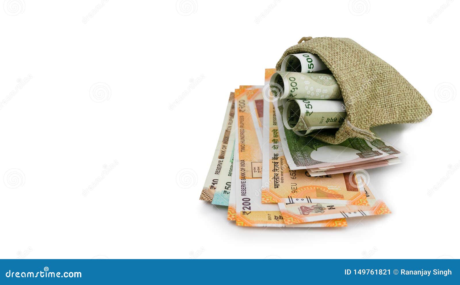 Indian New Currency 500 Rupees With Rubber Band Spread Randomly Took Close  View In Wallet Stock Photo, Picture and Royalty Free Image. Image 154585014.