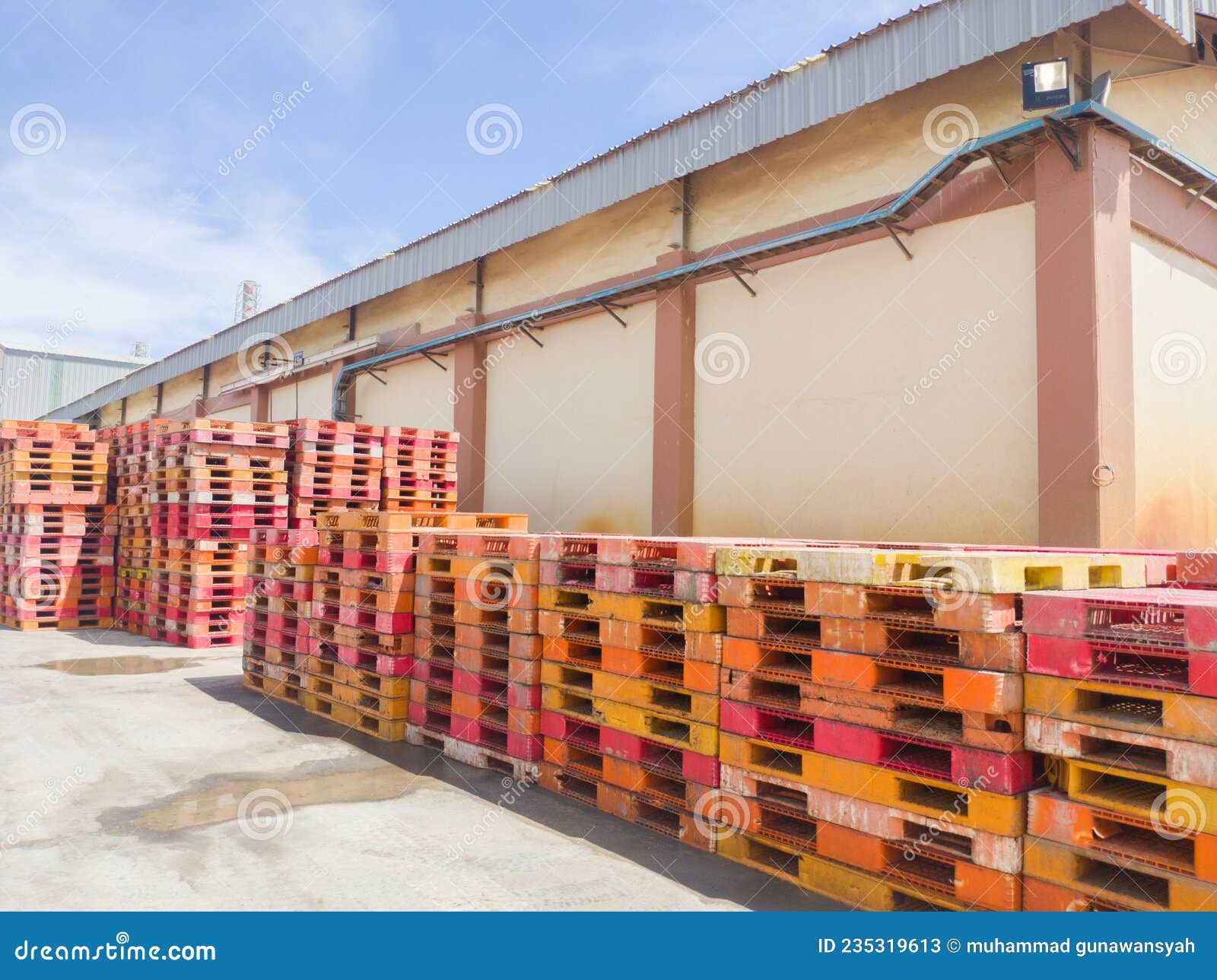 Stack of Industrial Plastic Pallets Editorial Stock Photo Image of