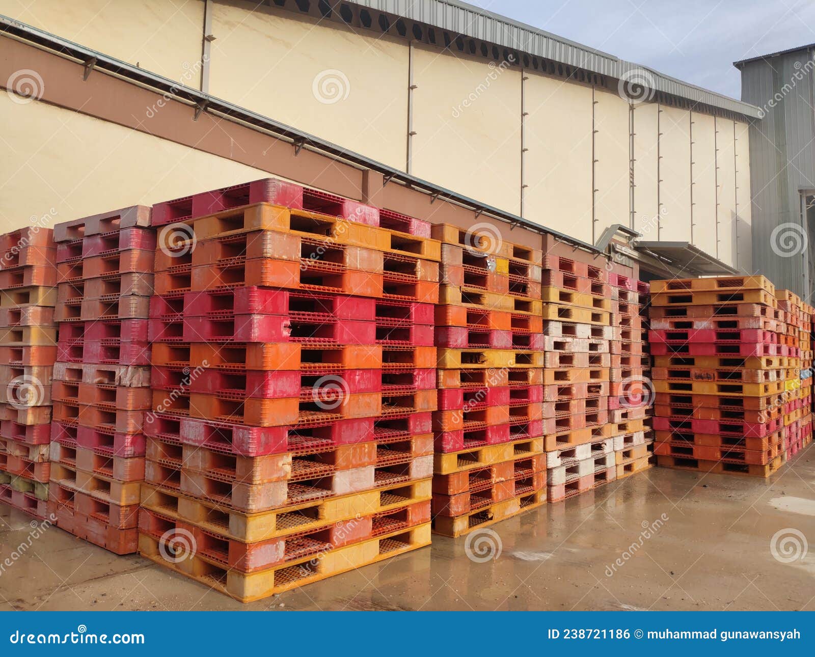 Stack of Industrial Plastic Pallets Stock Photo Image of architecture