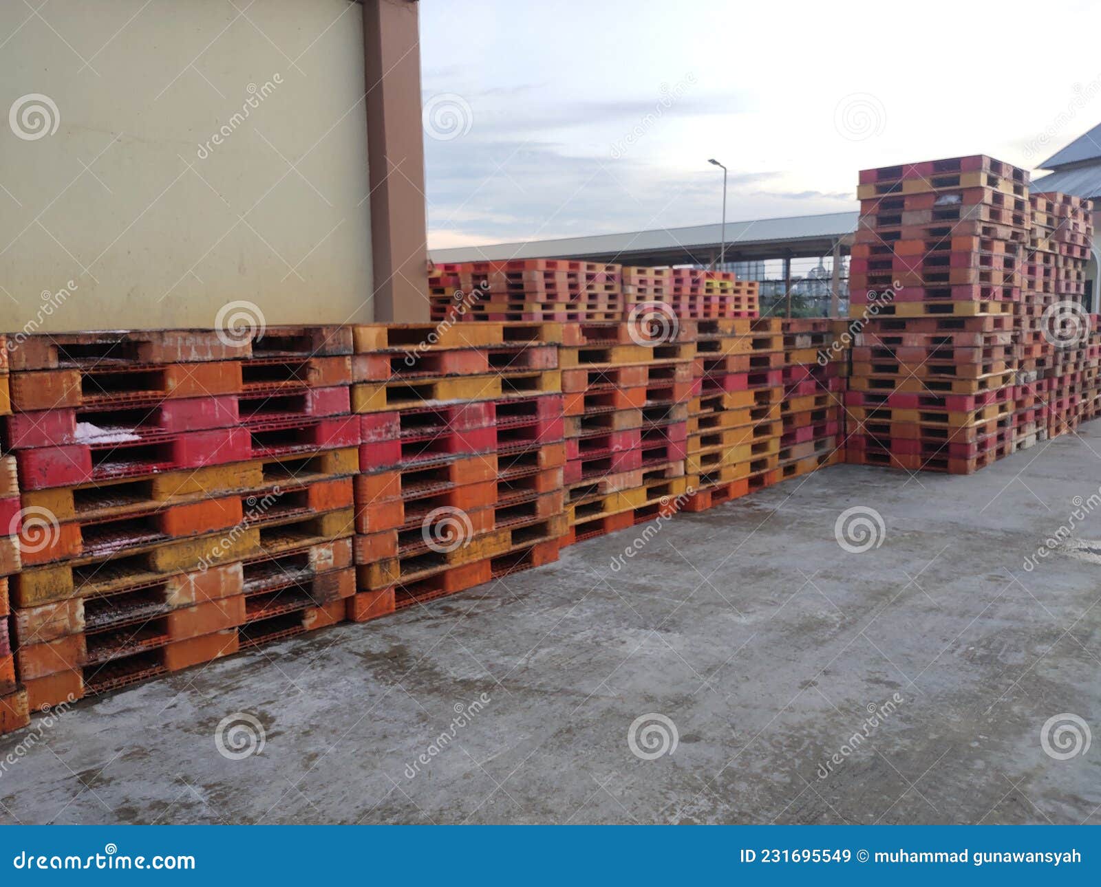 Stack of Industrial Plastic Pallets Stock Image Image of construction