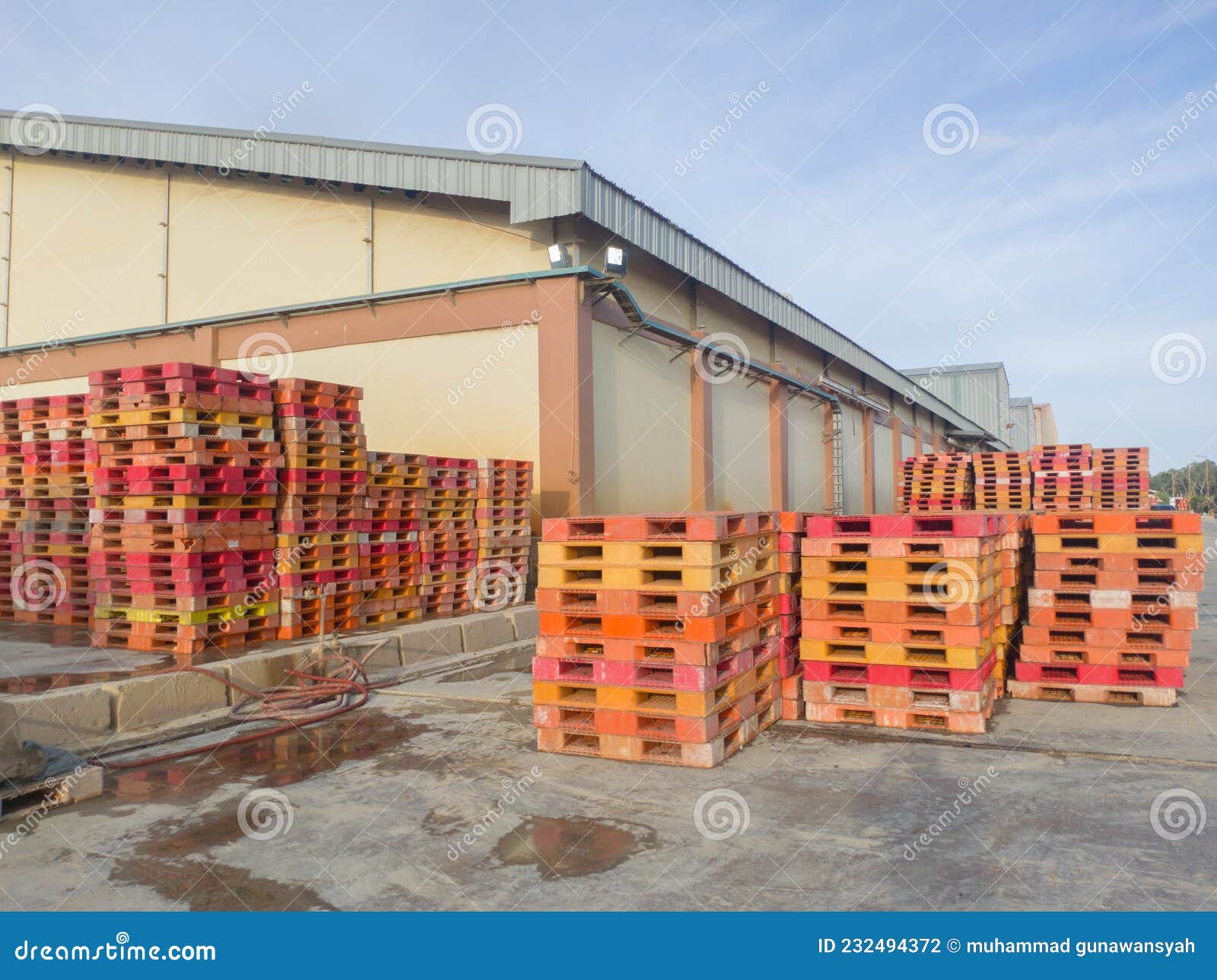 Stack of Industrial Plastic Pallets Stock Photo Image of cargo