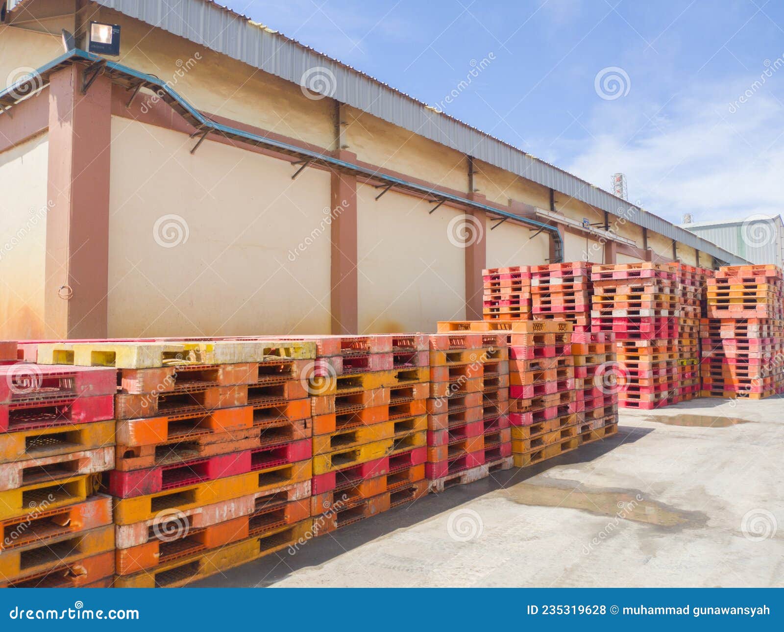 Stack of Industrial Plastic Pallets Editorial Stock Photo Image of