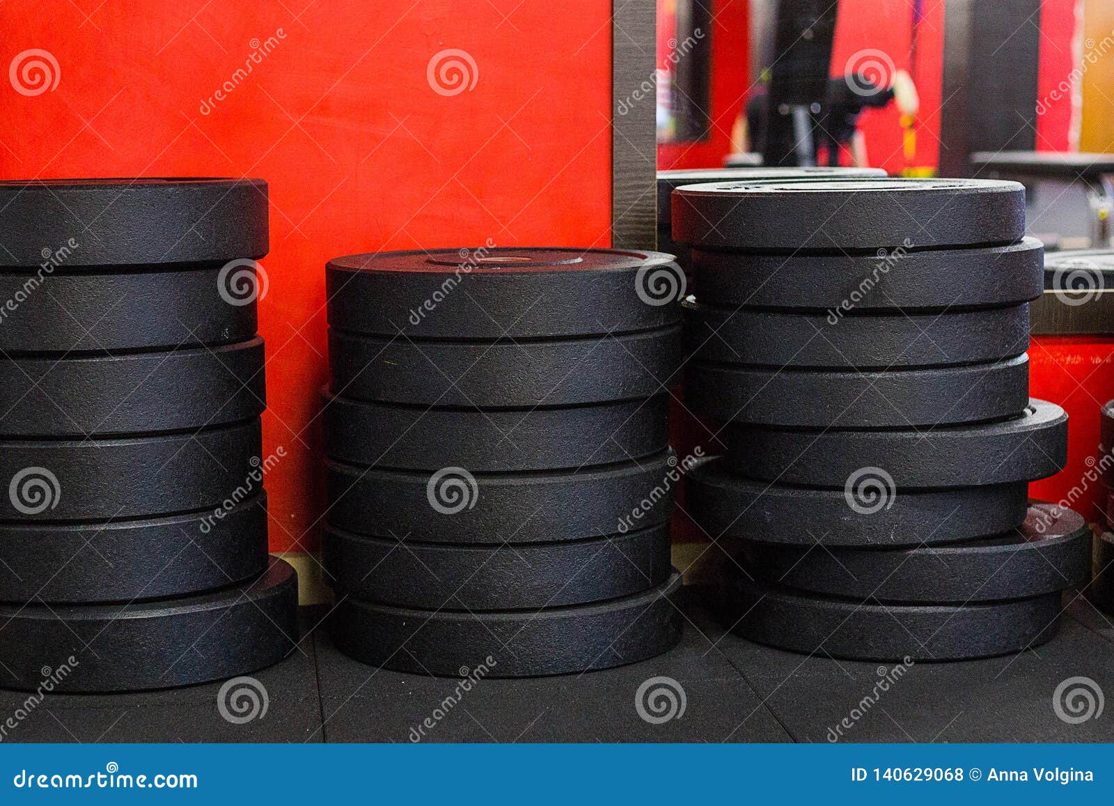 A Stack of Iron Disc Weights in a Gym Stock Photo Image of lifting
