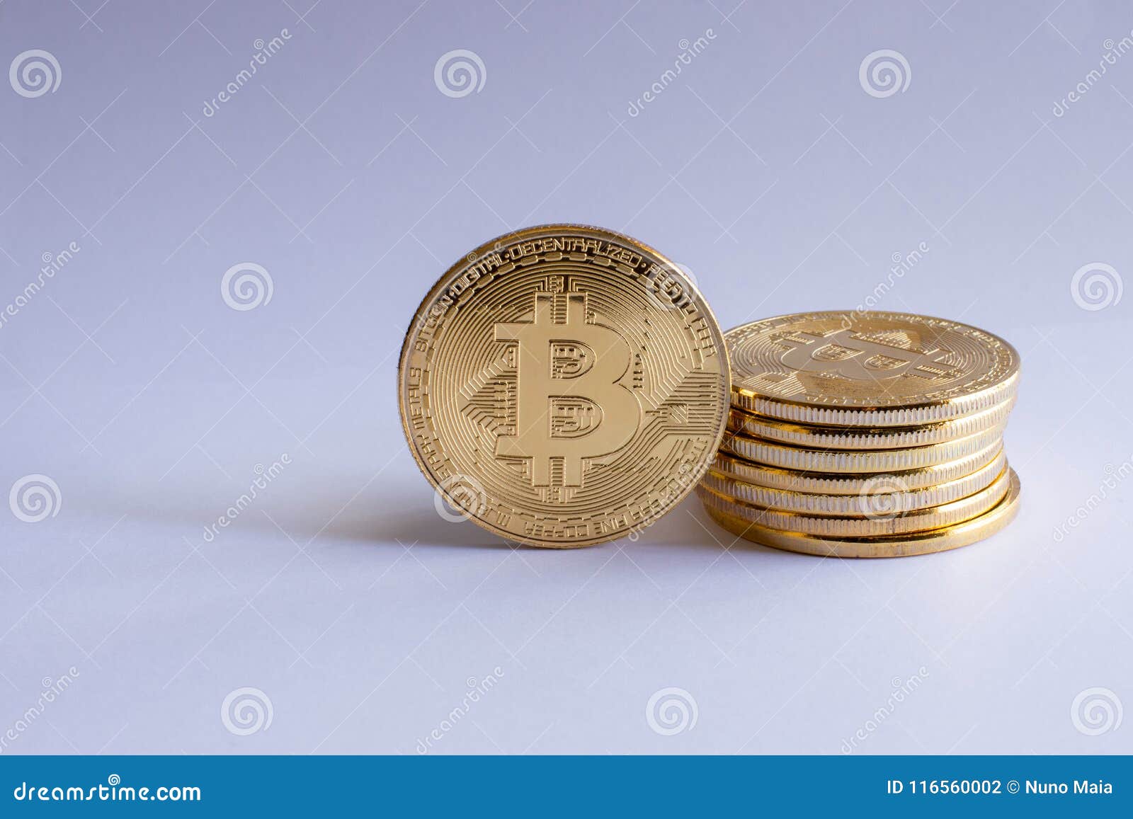 Stack Of Isolated Bit Coins Stock Photo - Image of bitcoin ...