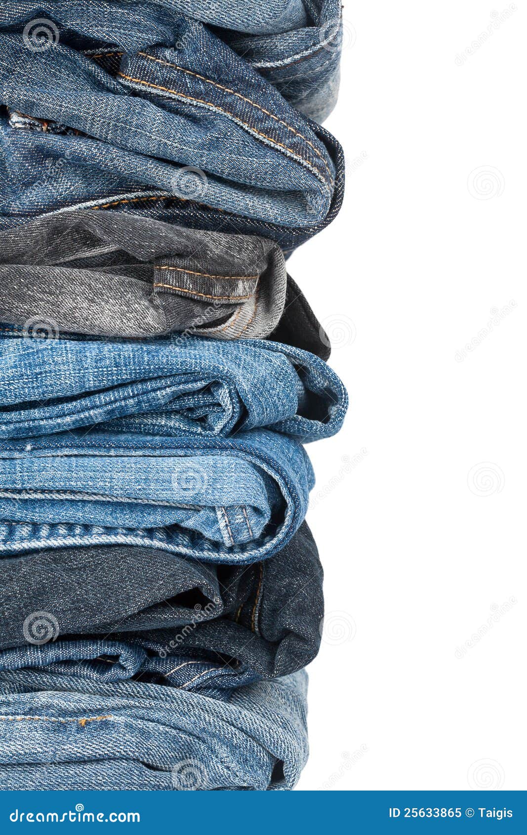 Stack of jeans closeup stock image. Image of apparel 25633865