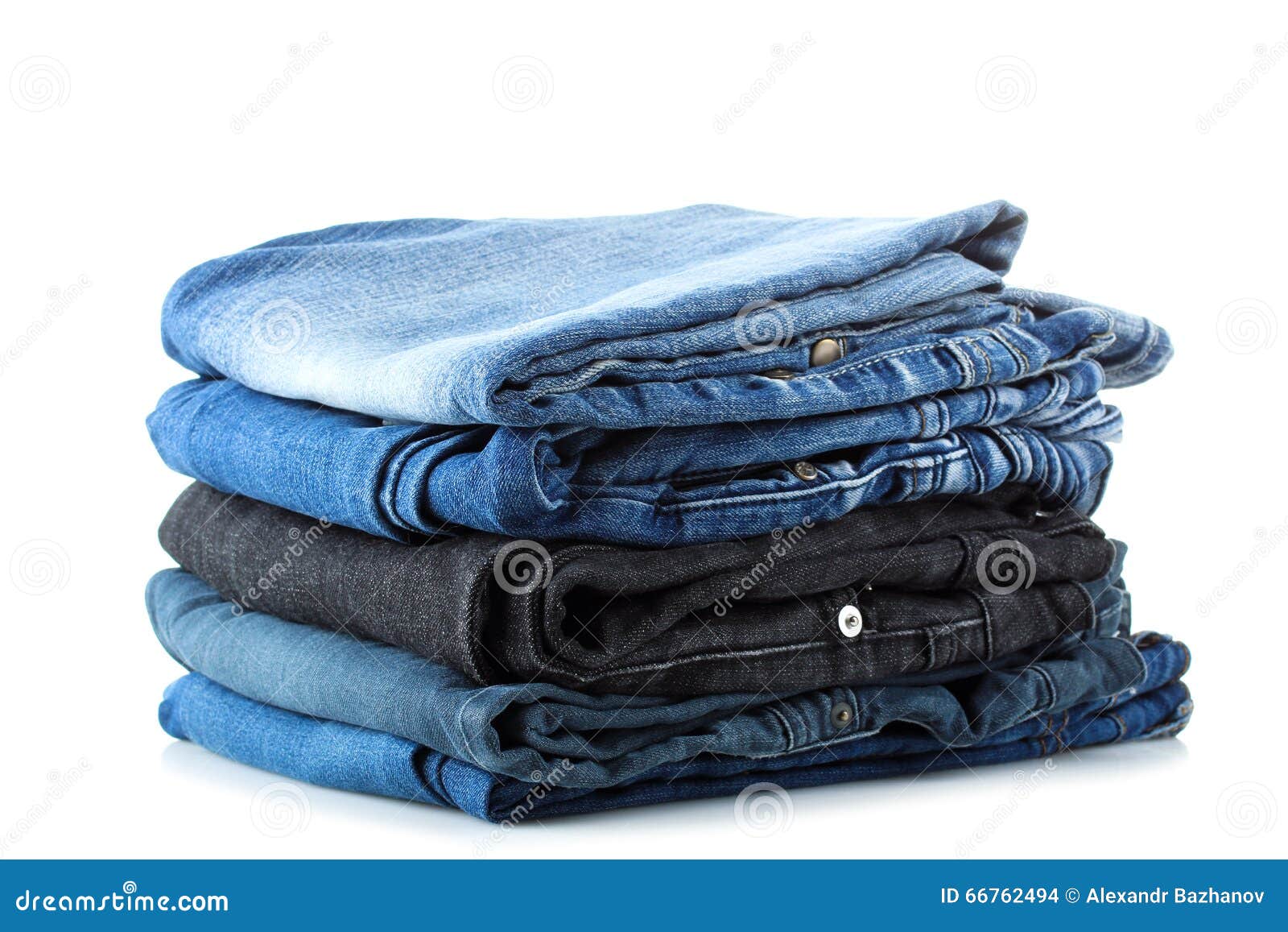 Stack of jeans stock photo. Image of fashion, button - 66762494