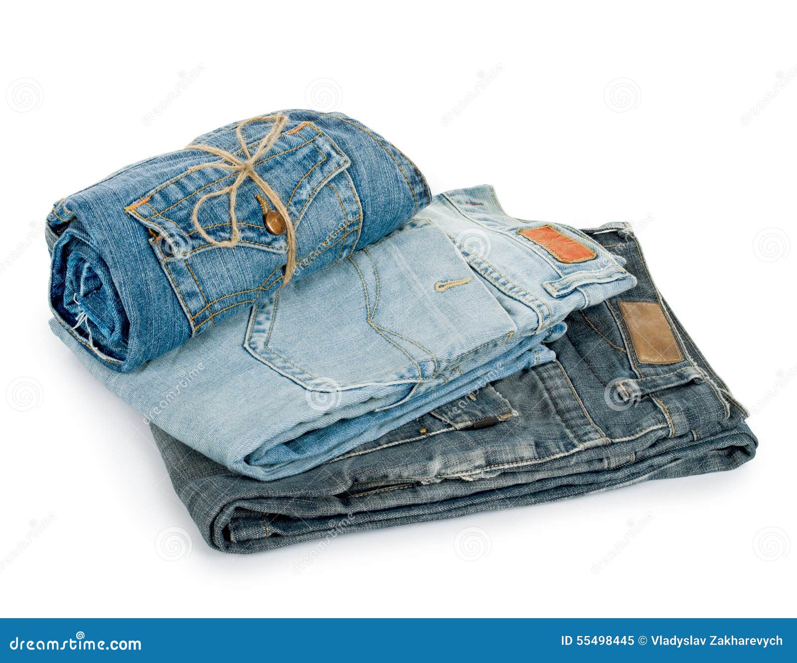 Stack of jeans stock image. Image of roll, denim, apparel 55498445