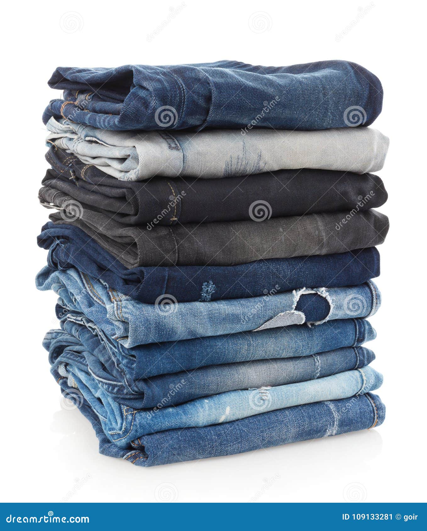 Stack of jeans stock image. Image of acid, garment, denim - 109133281