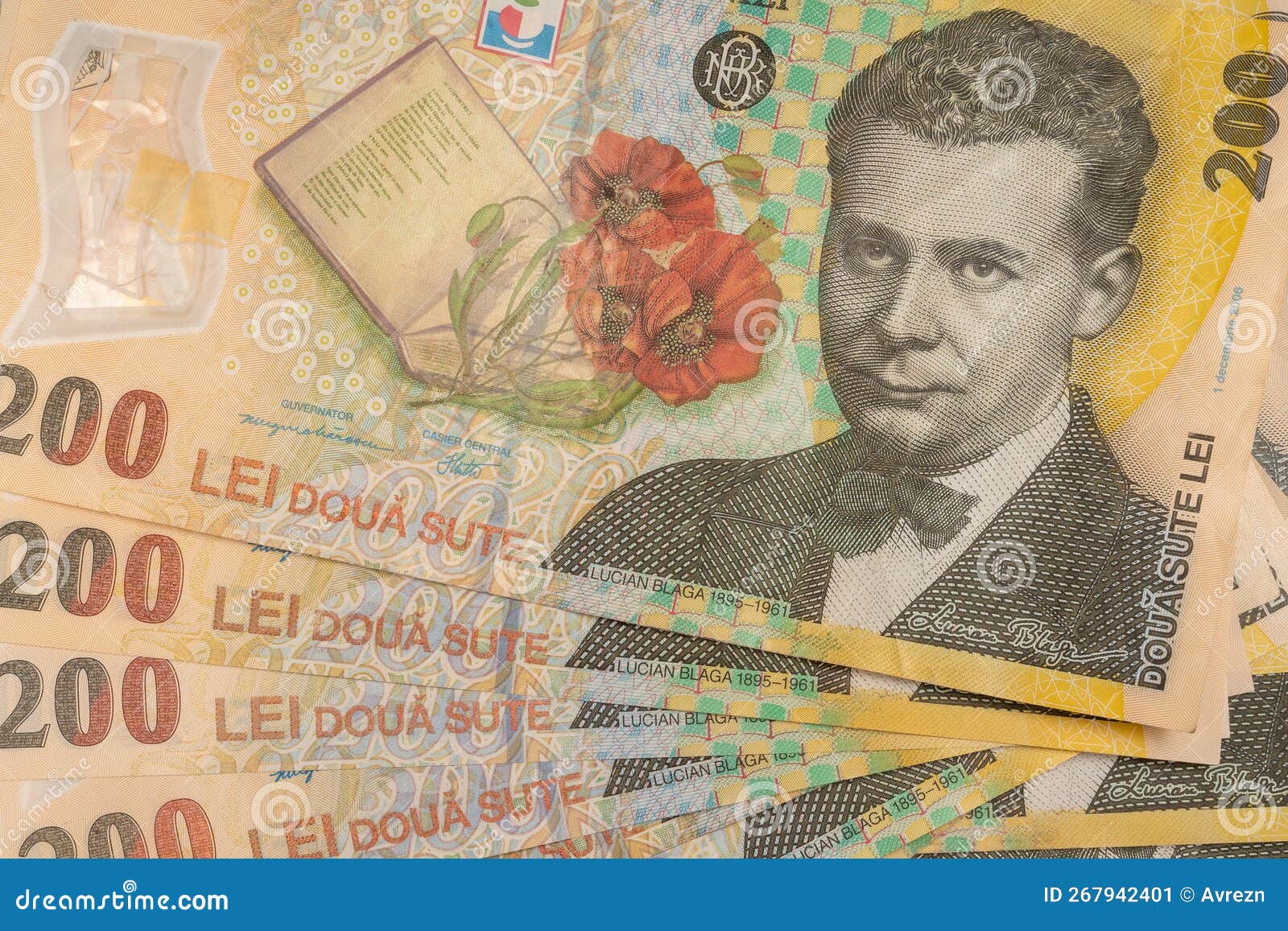 Stack Of LEI Romanian Money RON Leu Money European Currency 200 Lei stack-of-lei-romanian-money-ron-leu-money-european-currency-200-lei