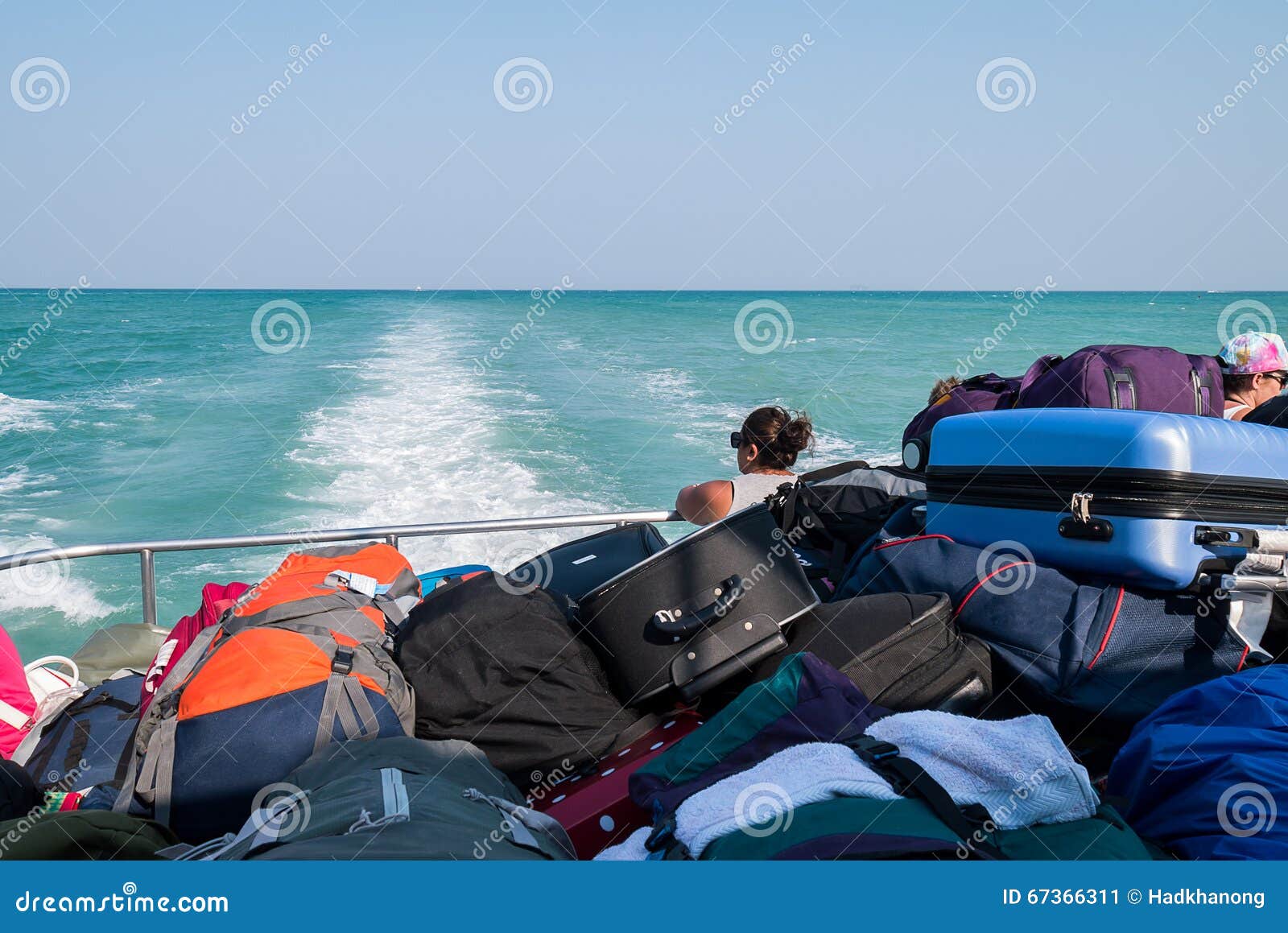Stack of Luggage on Ferry Boat Editorial Photo Image of summer
