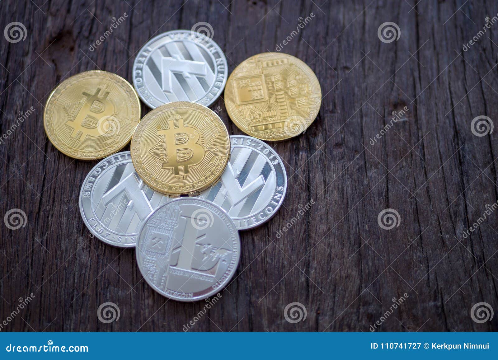 Stack Of Many Shiny Crypto Coins Stock Image - Image of ...