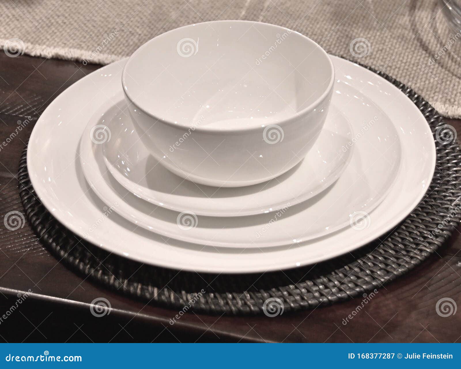 White Plates and Bowl stock image. Image of bowl, setting 168377287
