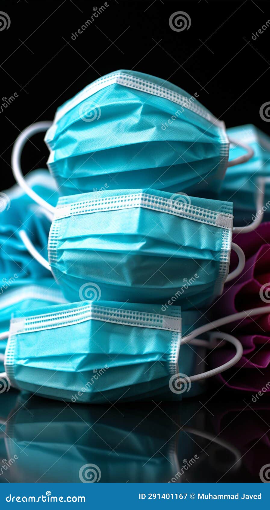 Stack of Medical Masks Medical Preparedness Concept Stock Illustration