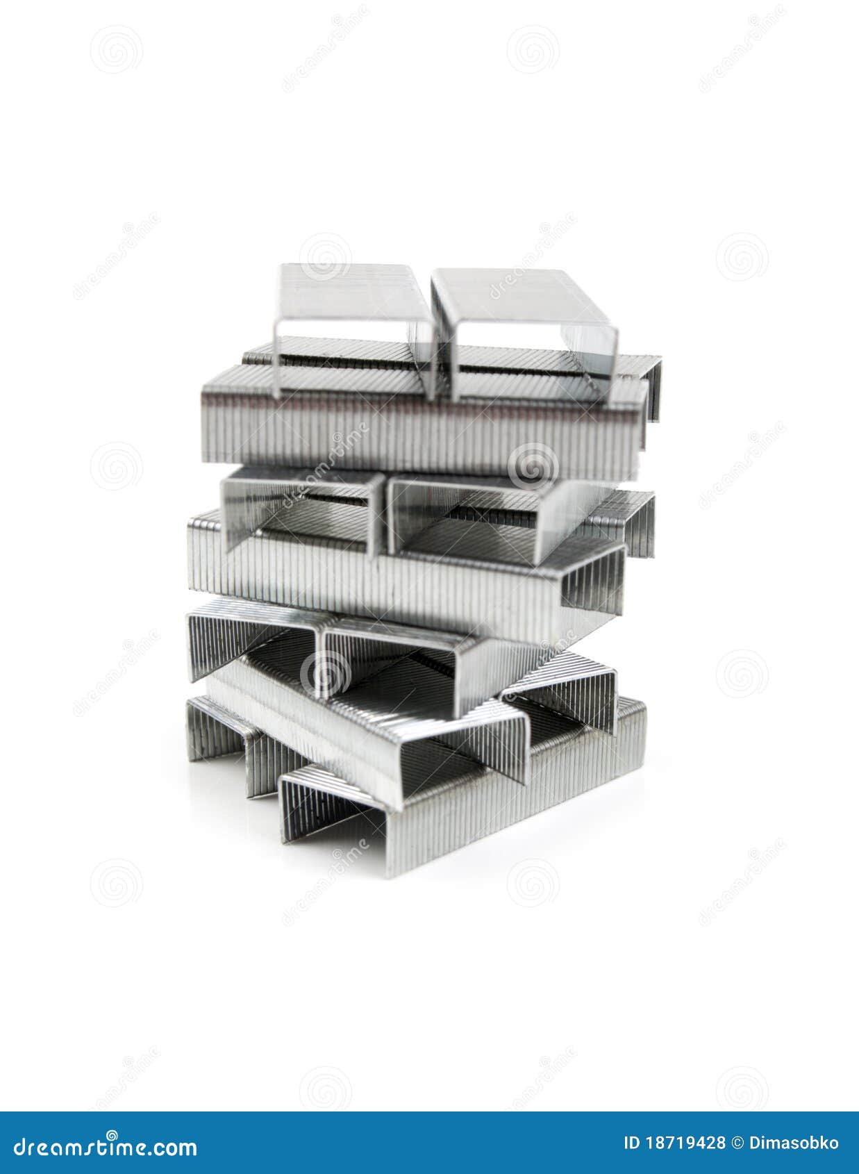 Stack of metal staples stock photo. Image of accessories 18719428