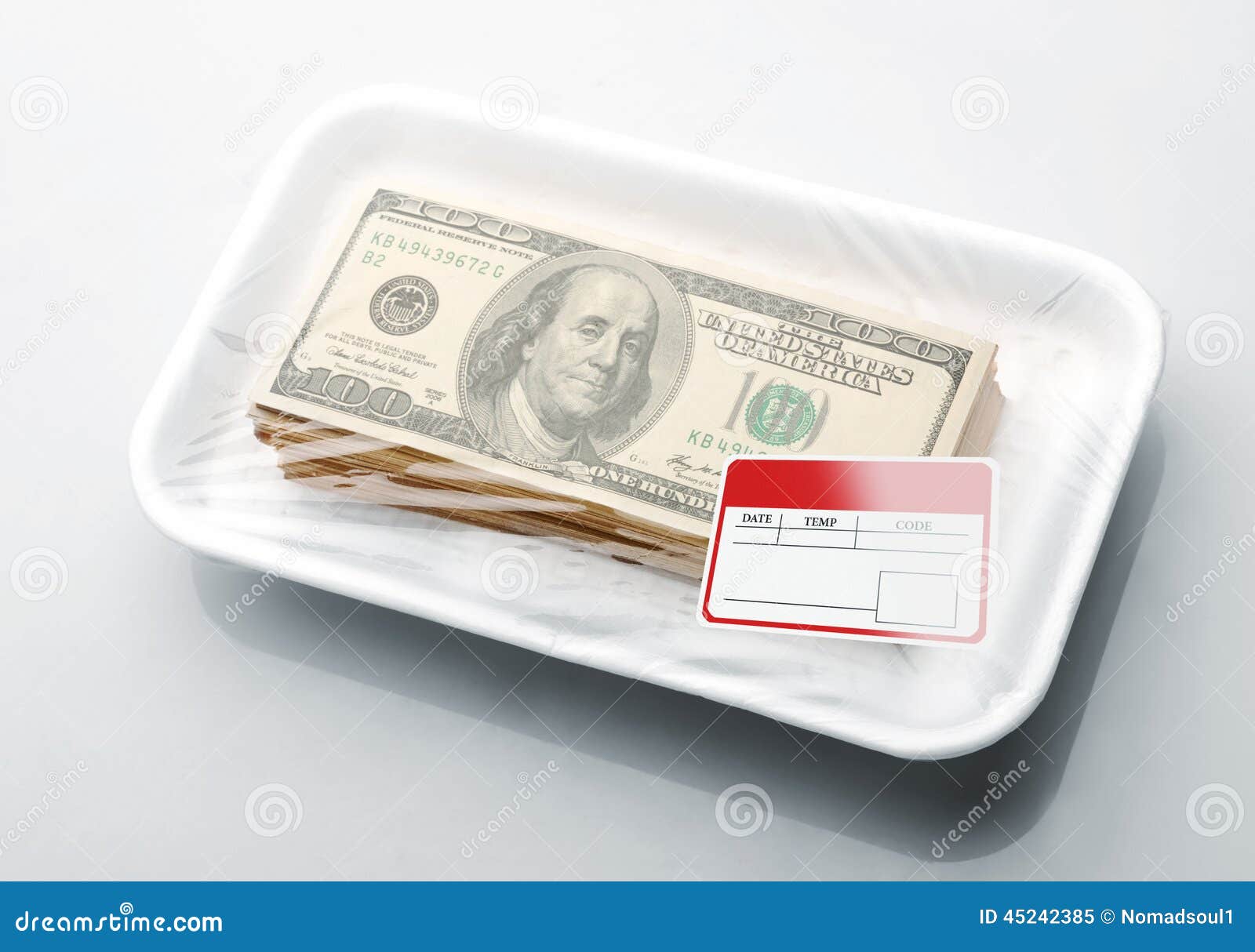 Stack of Money in Vacuum Packaging Stock Image Image of food, pack