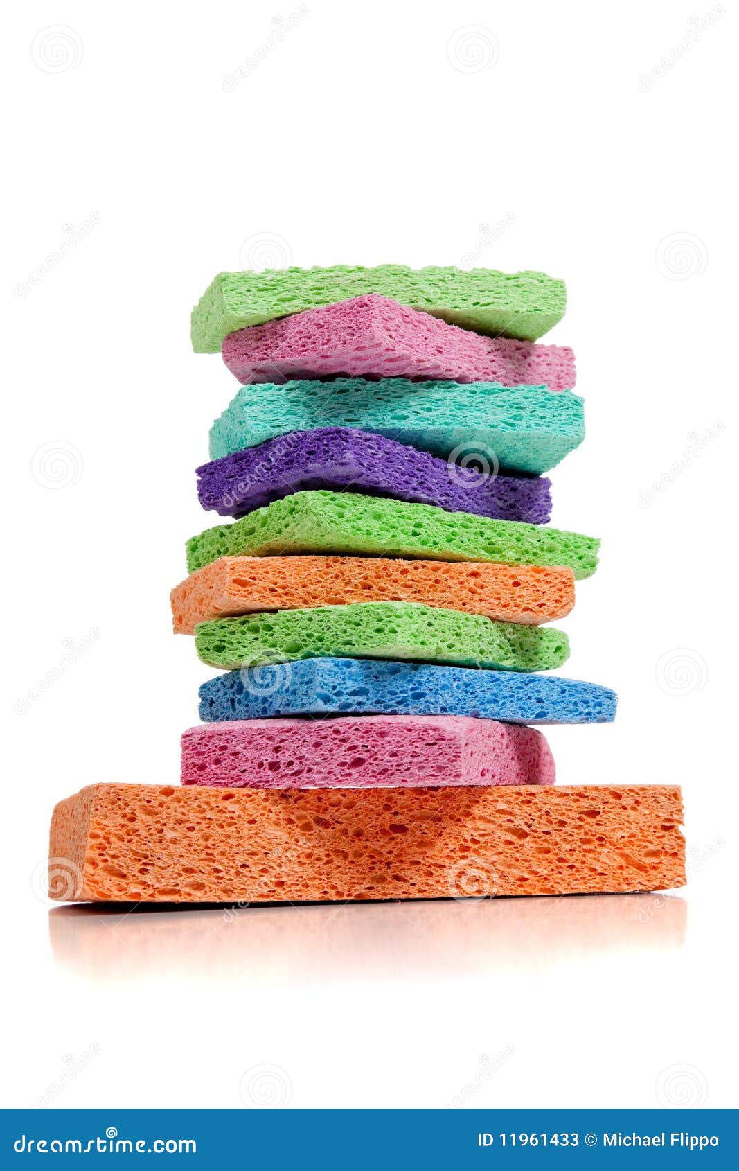 Stack of Multicolored Sponges on White Stock Image Image of hygiene