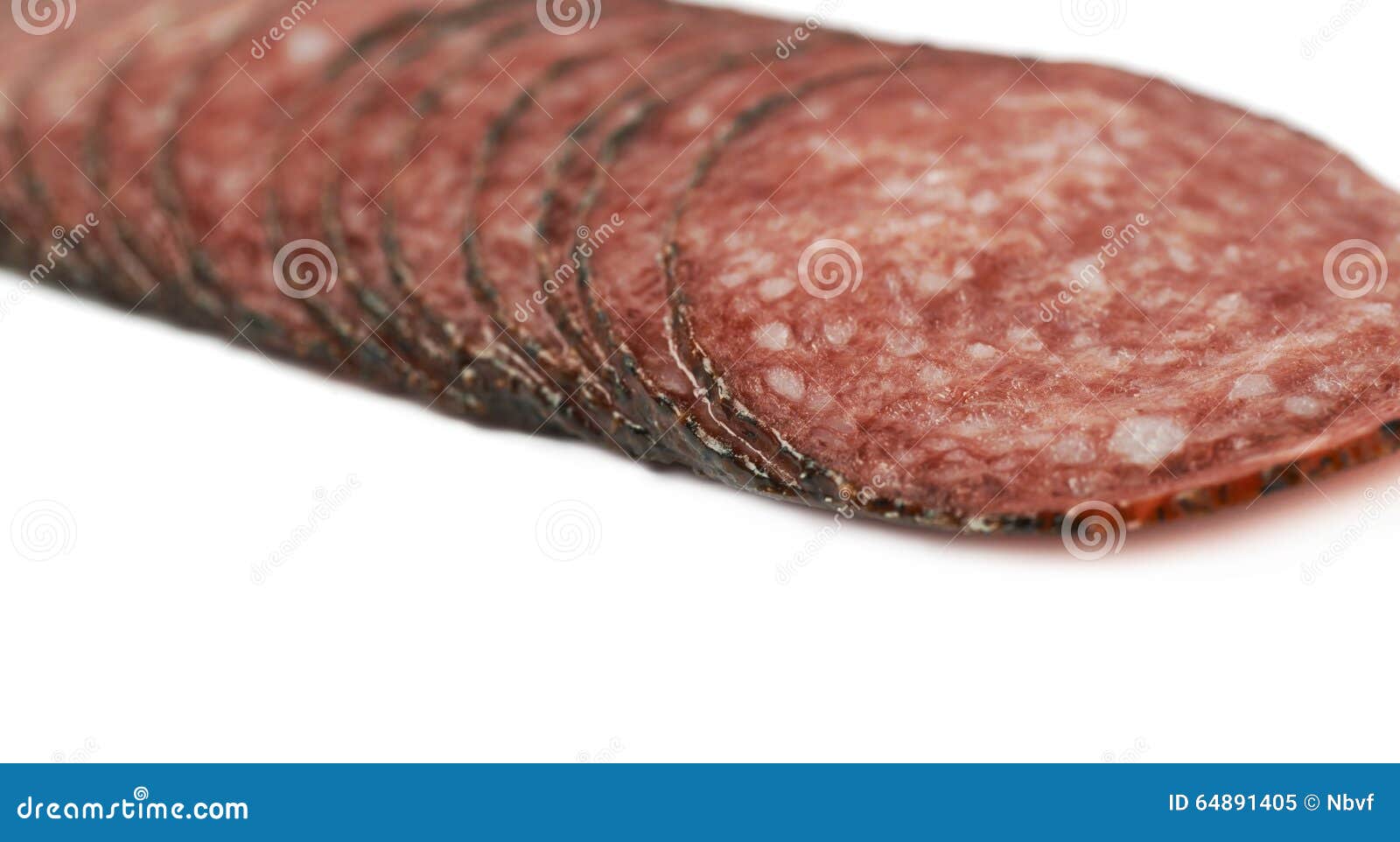 Stack of Multiple Salami Slices Isolated Stock Image Image of salame