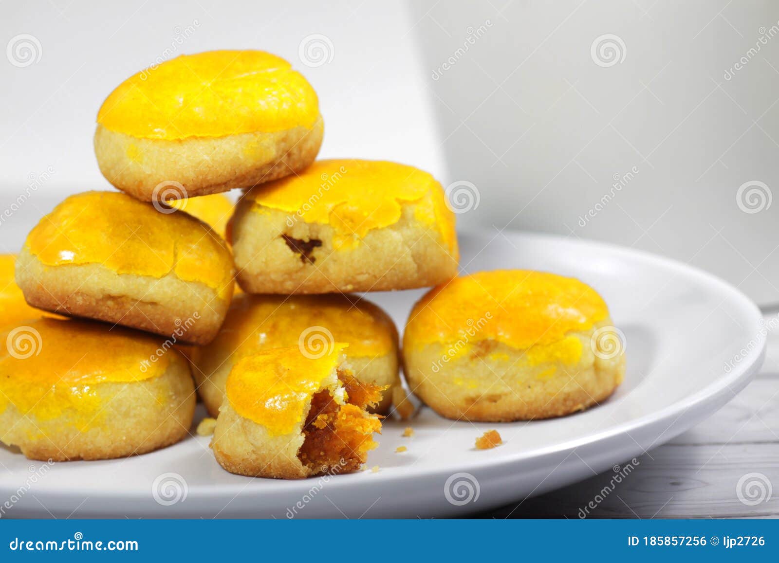 Stack of `nastar`, Cookies that Made from Pineapple Jam Stock Photo