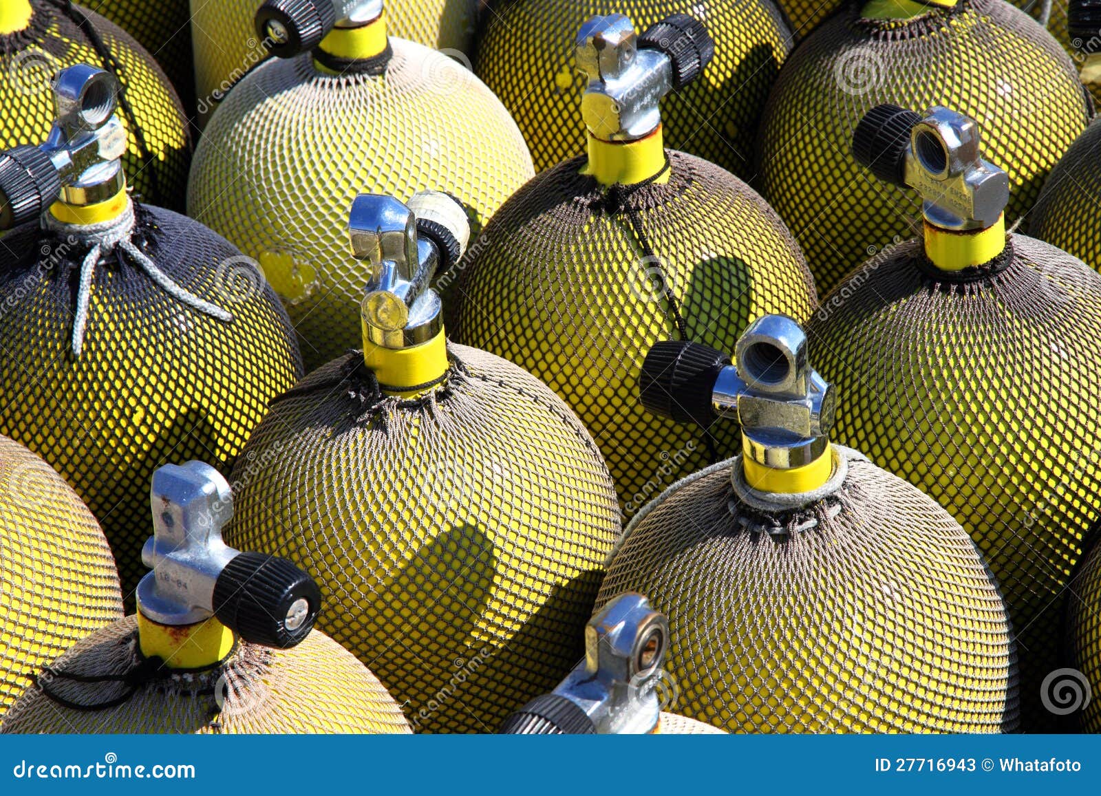 A Stack of Nitrox Air Tanks Stock Image Image of steel, mixture 27716943