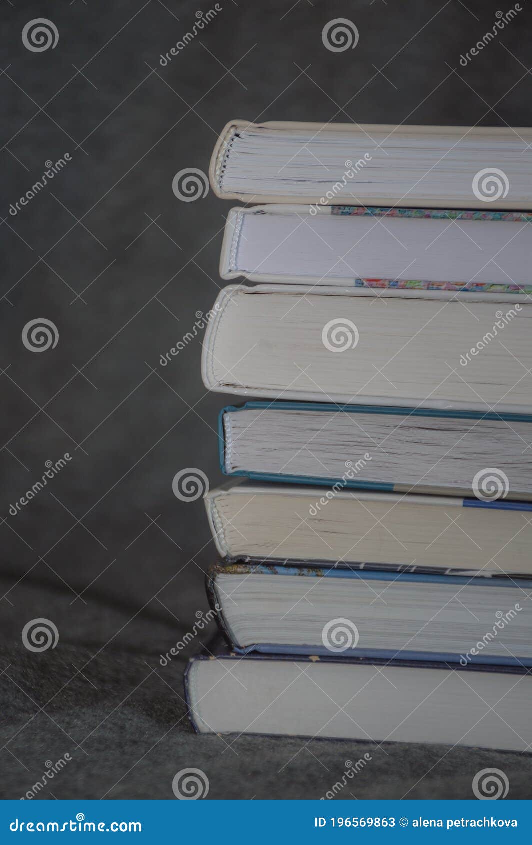 Stack of Old Books with Bookmarks Stock Image - Image of education ...