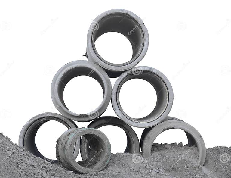 Stack of Old Concrete Pipes Stock Photo Image of cement, tube 288909364