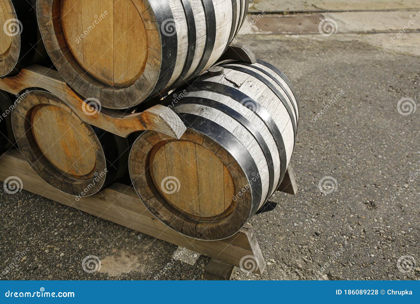 Stack of Old Oak Beer Barrels Stock Photo Image of object, food