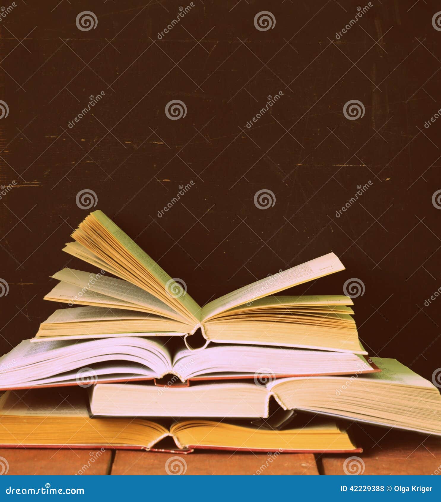 Stack of old vintage books stock photo. Image of university 42229388