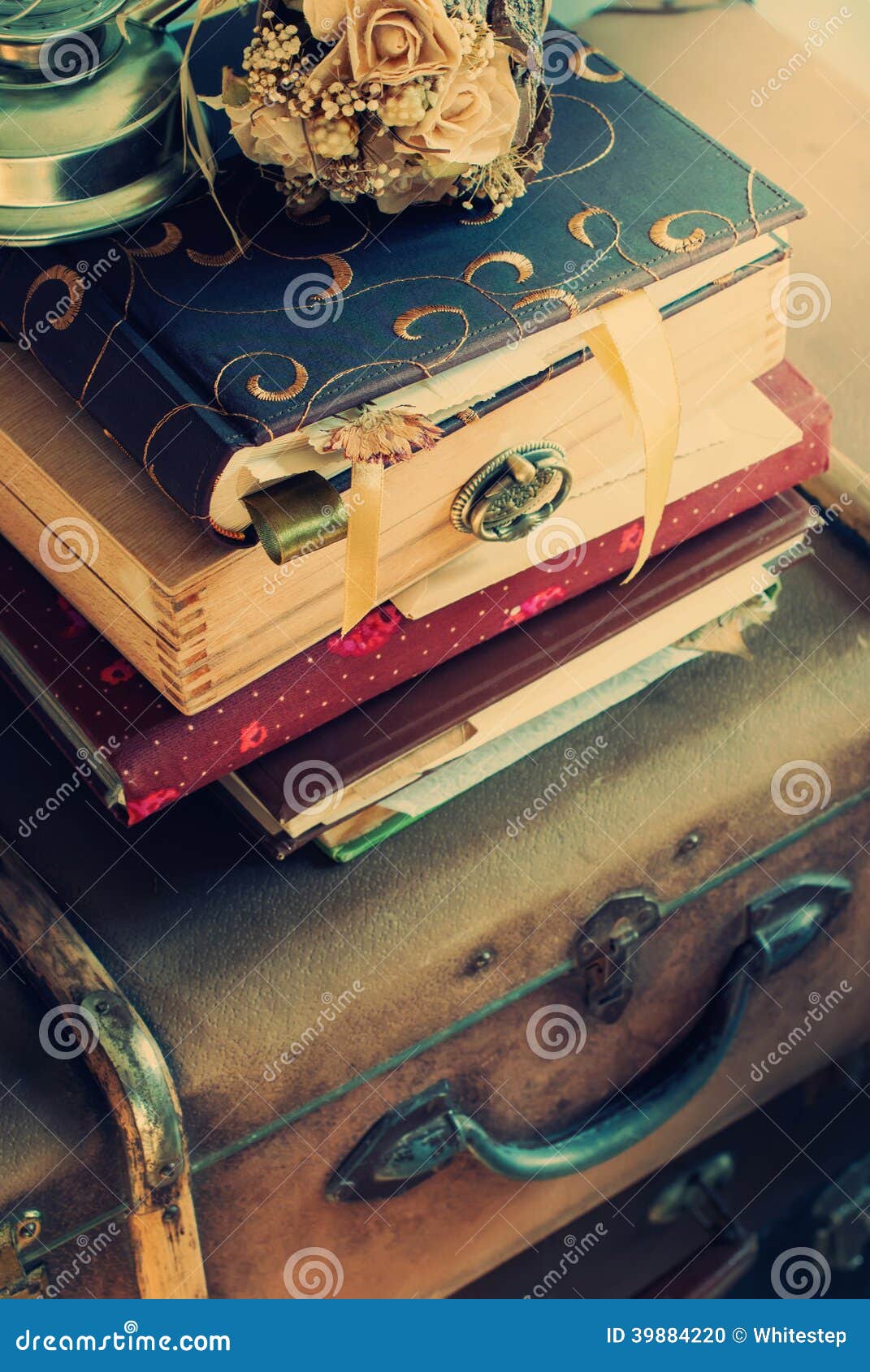 Stack of Old Vintage Things Stock Photo Image of congratulation
