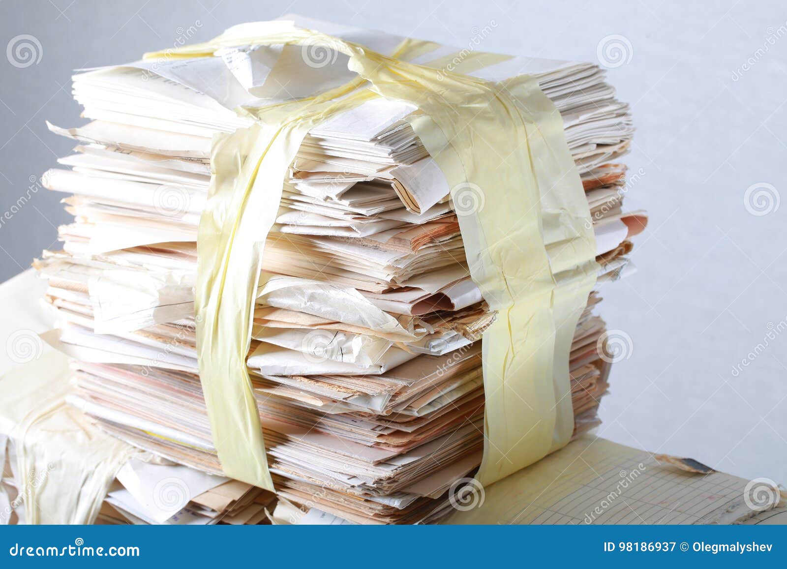 Stack Old of Waste Paper Staked Recycle Stock Image Image of pile, closeup 98186937