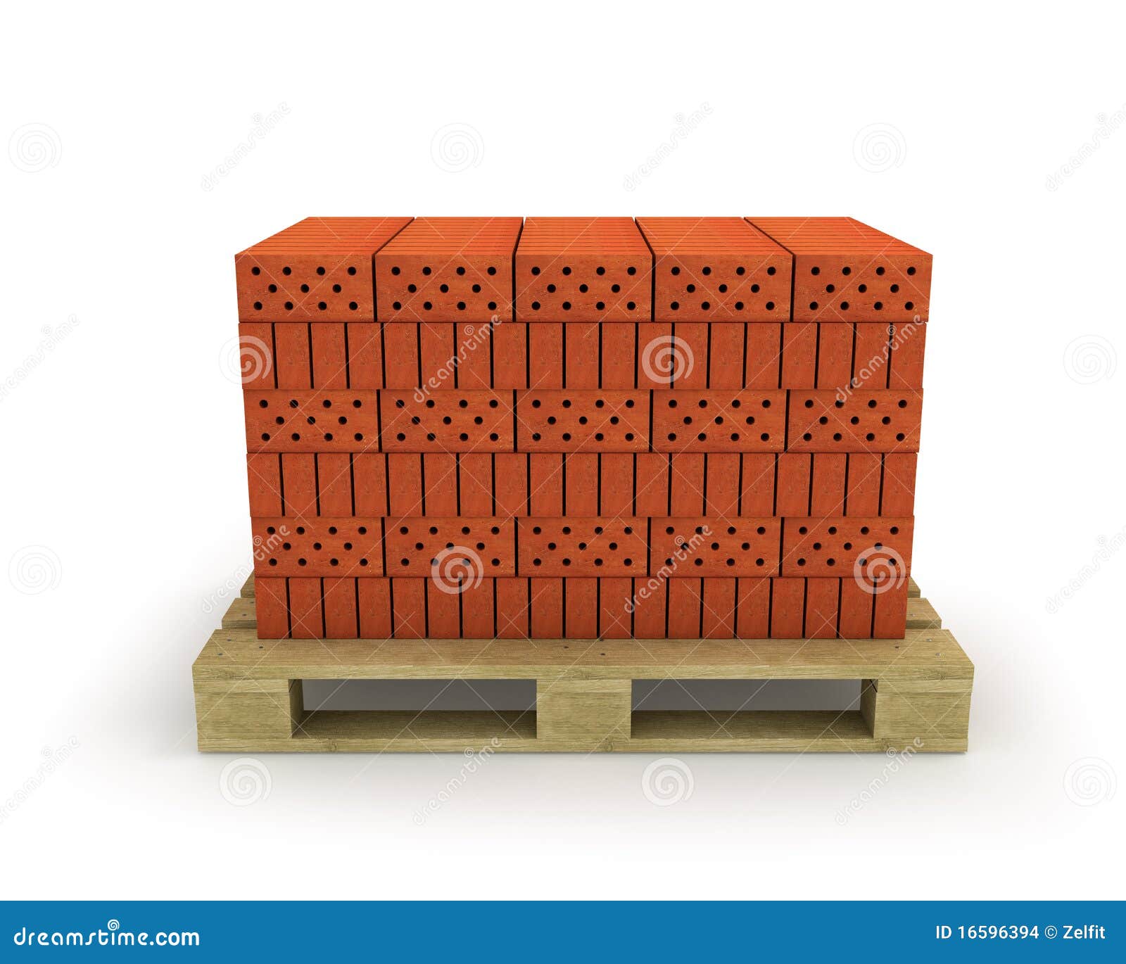 Stack Of Orange Bricks On Pallet Stock Images - Image ...