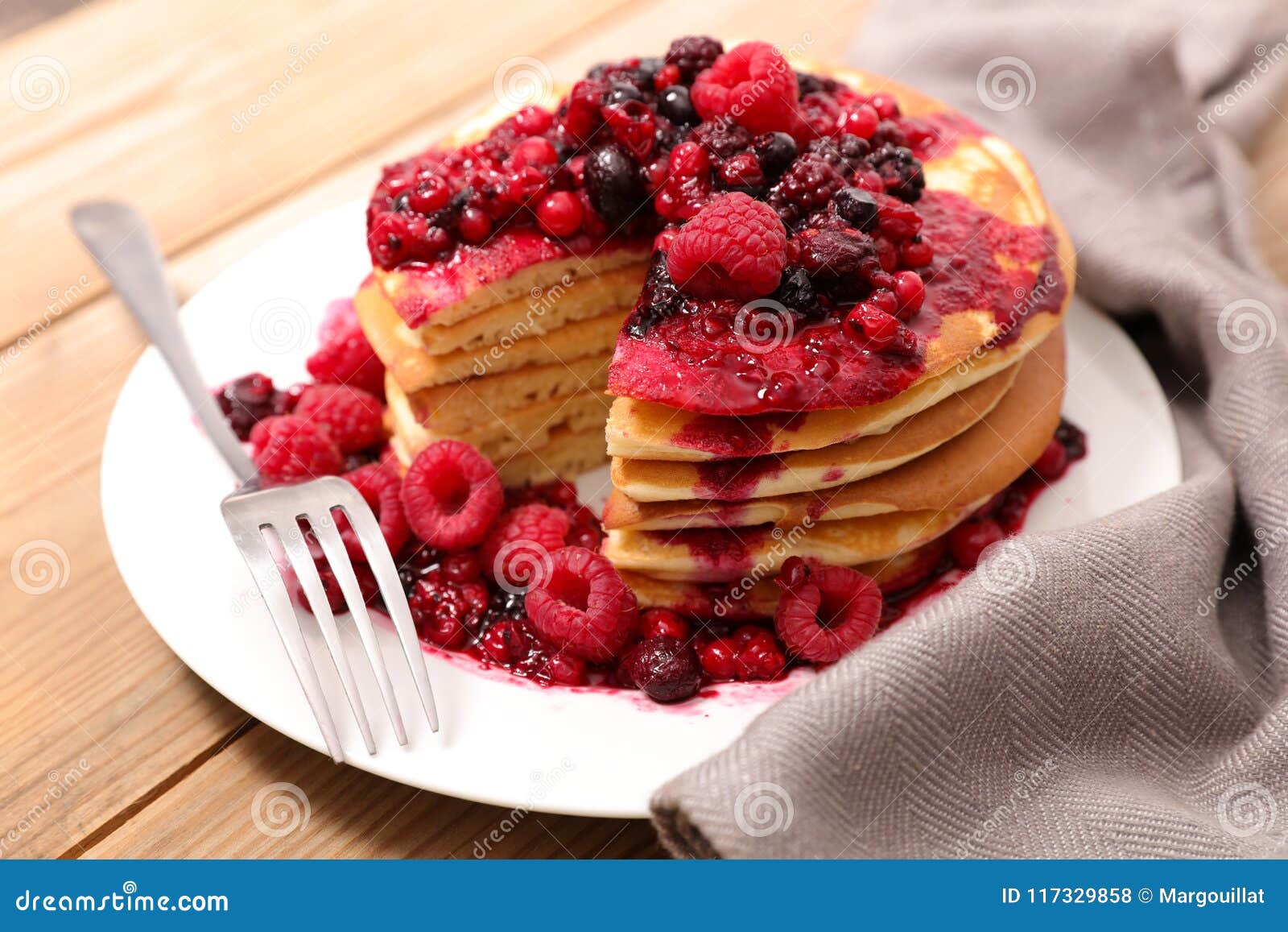 Stack of pancake stock photo. Image of slice, syrup 117329858