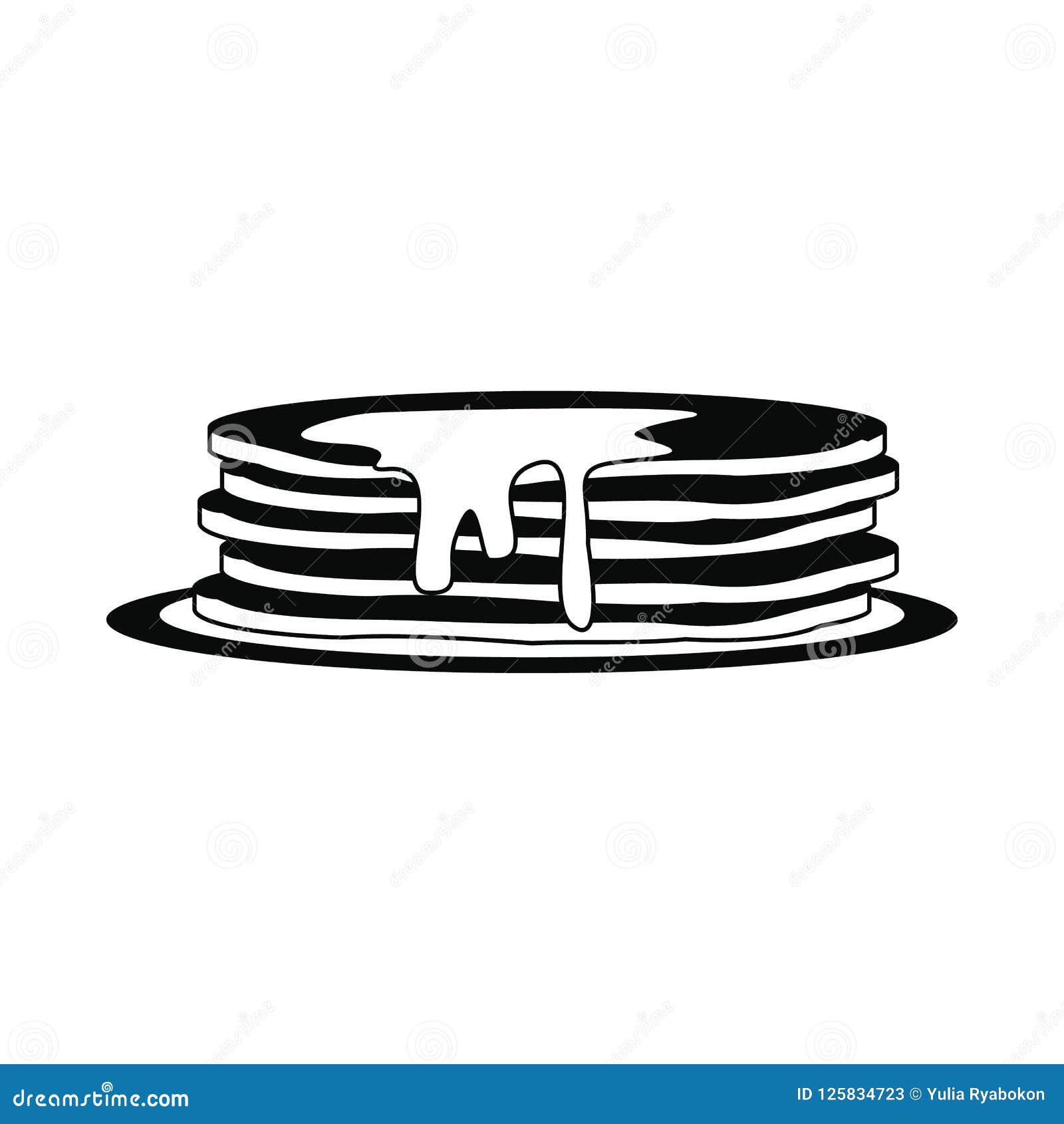 Stack of Pancakes Icon, Simple Style Stock Illustration Illustration of culinary, nutrition