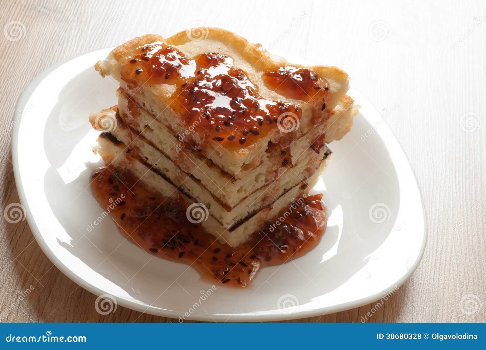 Stack of Pancakes with Jam Gooseberry Stock Photo Image of gooseberry