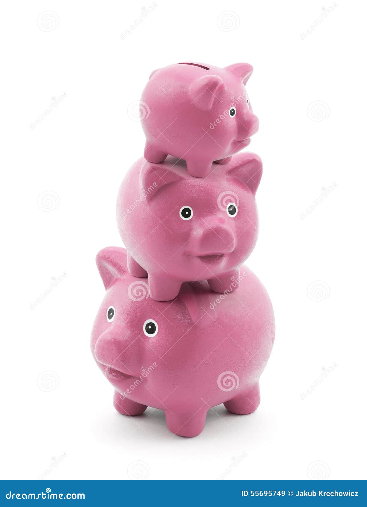 Stack of piggy banks stock image. Image of bank, high 55695749