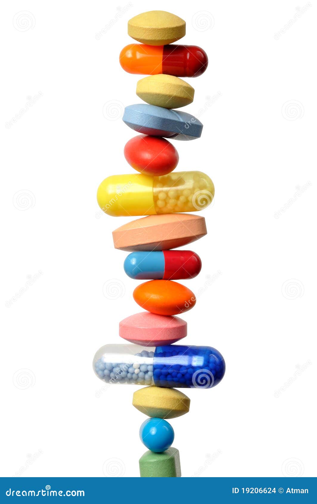 stack of pills and capsules