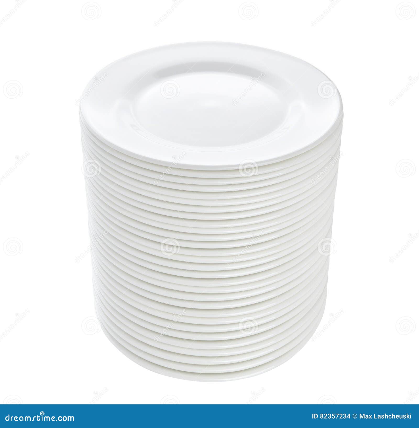 Stack of Plates Isolated on White Background Stock Photo - Image of