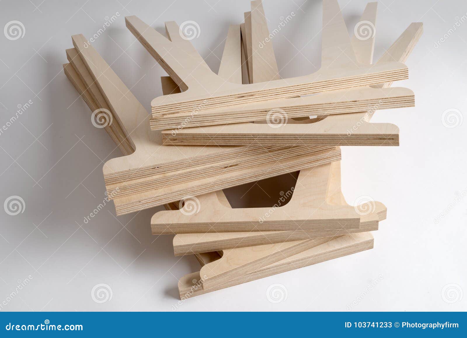 Stack of Plywood Table Legs for Assembly Stock Image Image of wooden