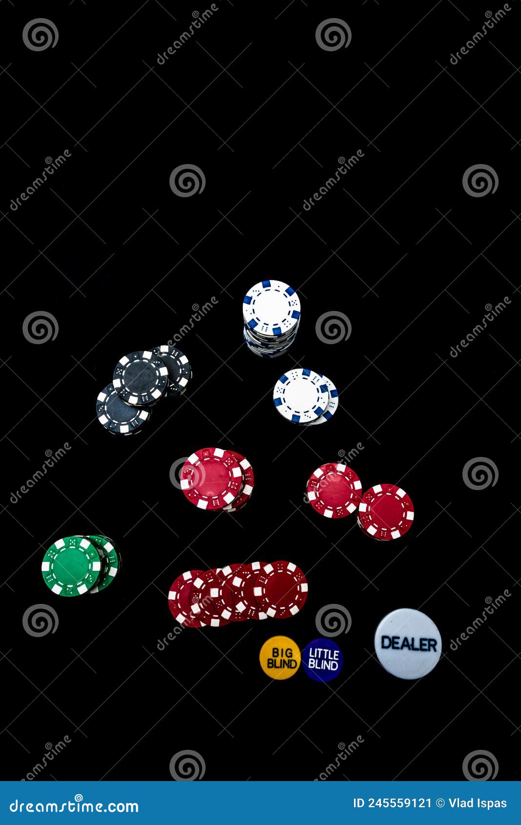 Stack of Poker Chips on Black Background Stock Image - Image of stack